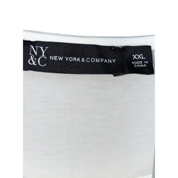 New York & Co Blouse Short-Sleeve Cold Shoulder Tie Knot Women's XXL Shirt - Picture 9 of 11